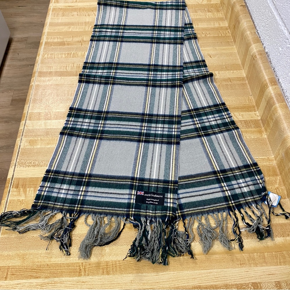 Cashmere Scarf Green Plaid